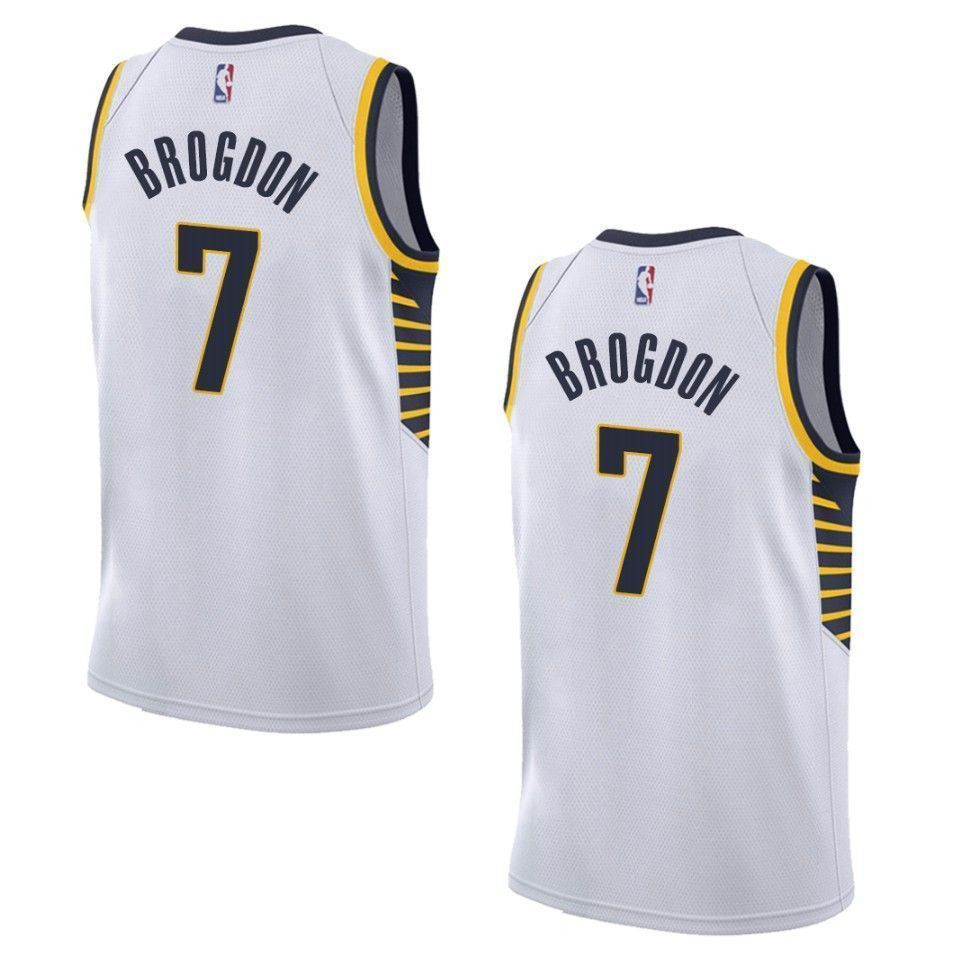 Men's Indiana Pacers 7 Malcolm Brogdon Association Swingman Jersey - White