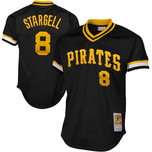 Men's Pittsburgh Pirates Willie Stargell Mitchell & Ness Black 1982 Cooperstown Collection Mesh Batting Practice Jersey