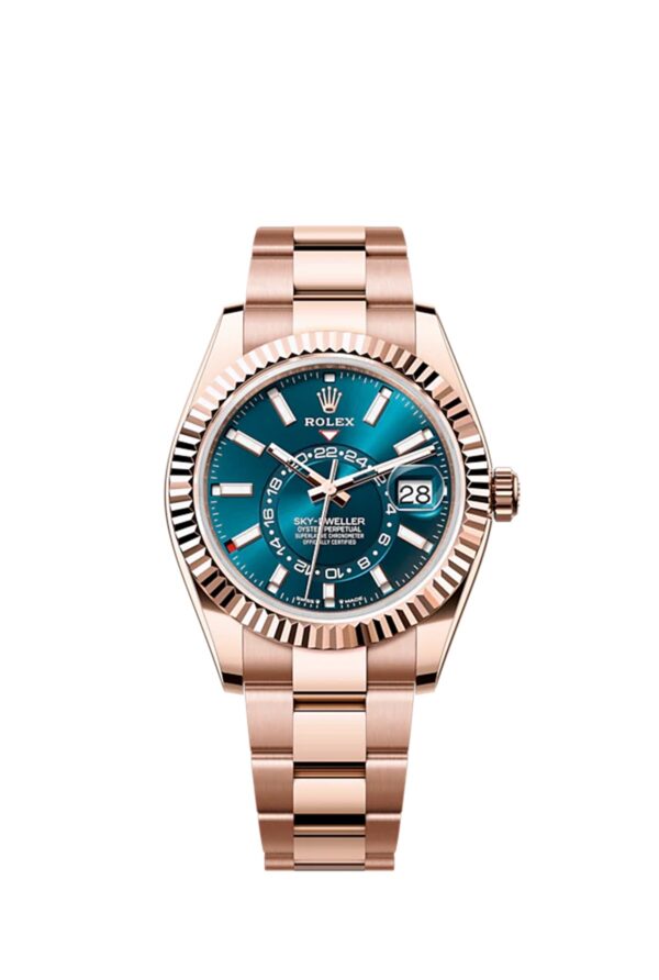New Rolex Sky-Dweller Rose Gold Blue-Green Dial Oyster Men’s Watch M336935-0001 42mm