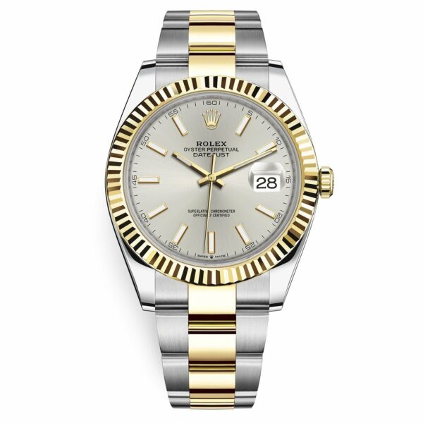Rolex Datejust 126333 Silver Index Oyster 41Mm Steel And Yellow Gold Men’S Wrist Watch