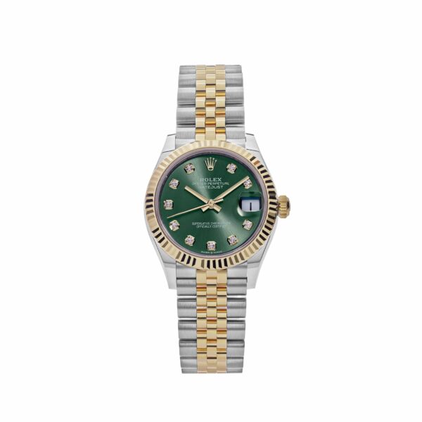 Rolex Datejust 278273 Ladies Yellow Gold Stainless Steel Green Dial
